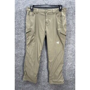 Eddie Bauer First Ascent Fleece Lined Pants Womens 12P Tan Cargo Guide Outdoor